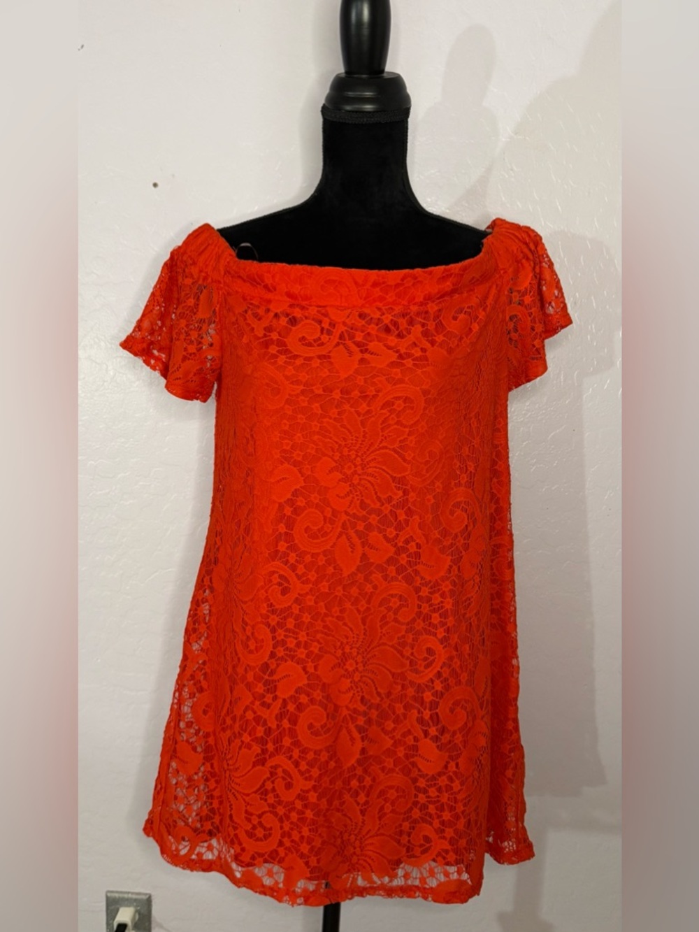 Lots of Love Off-The-Shoulders Orange Mini Dress
